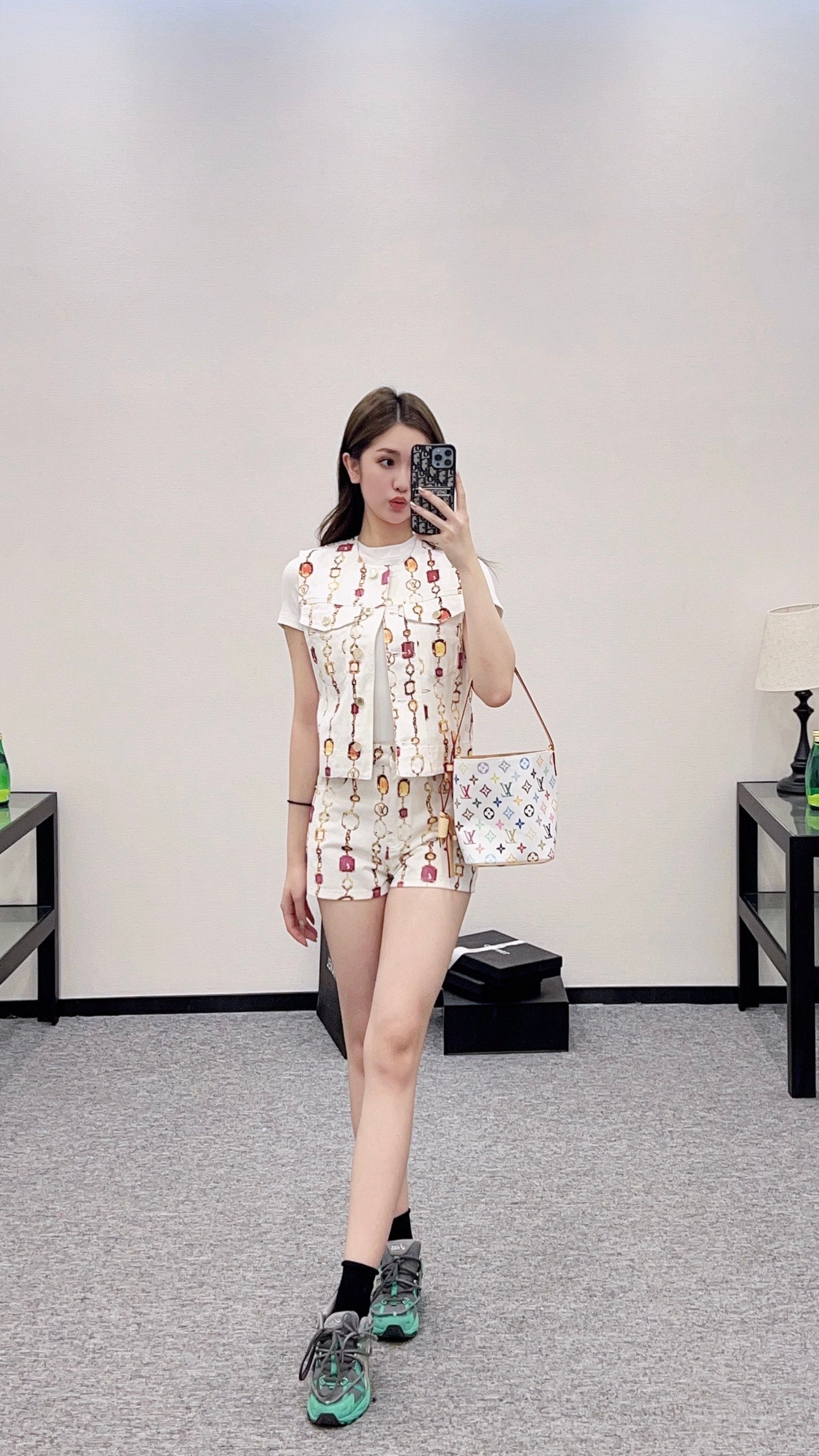 2025 new product Denim vest shorts set