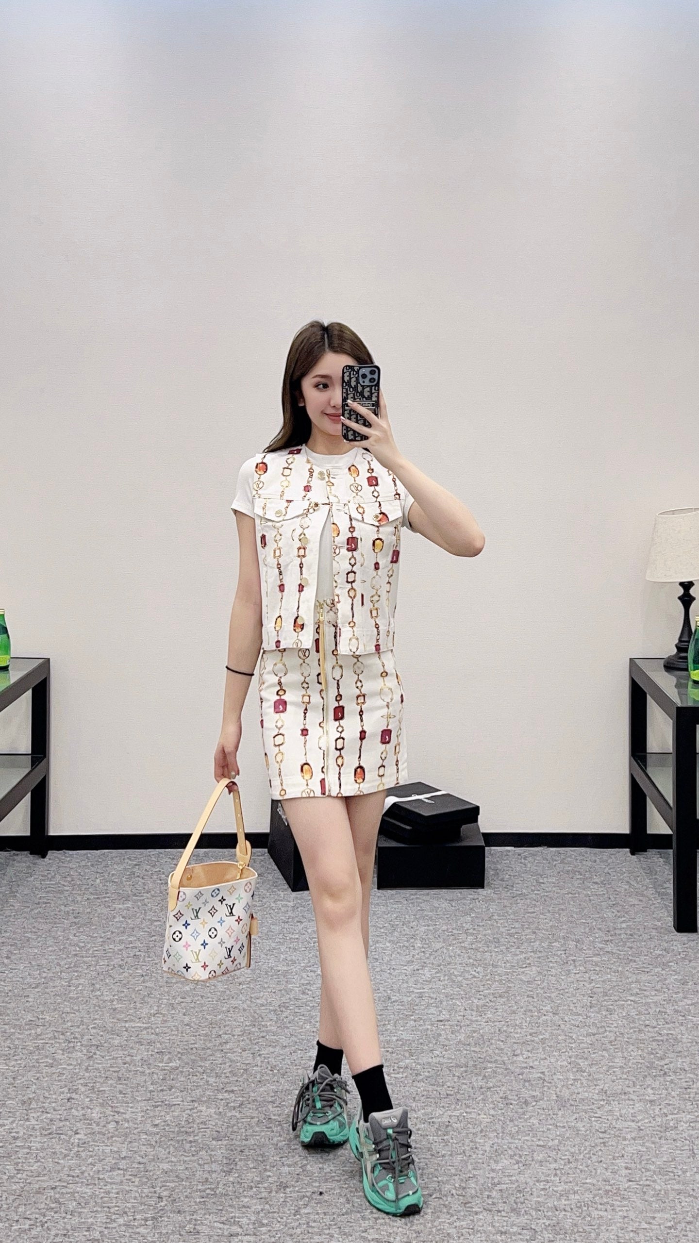 2025 new product Denim vest and skirt set