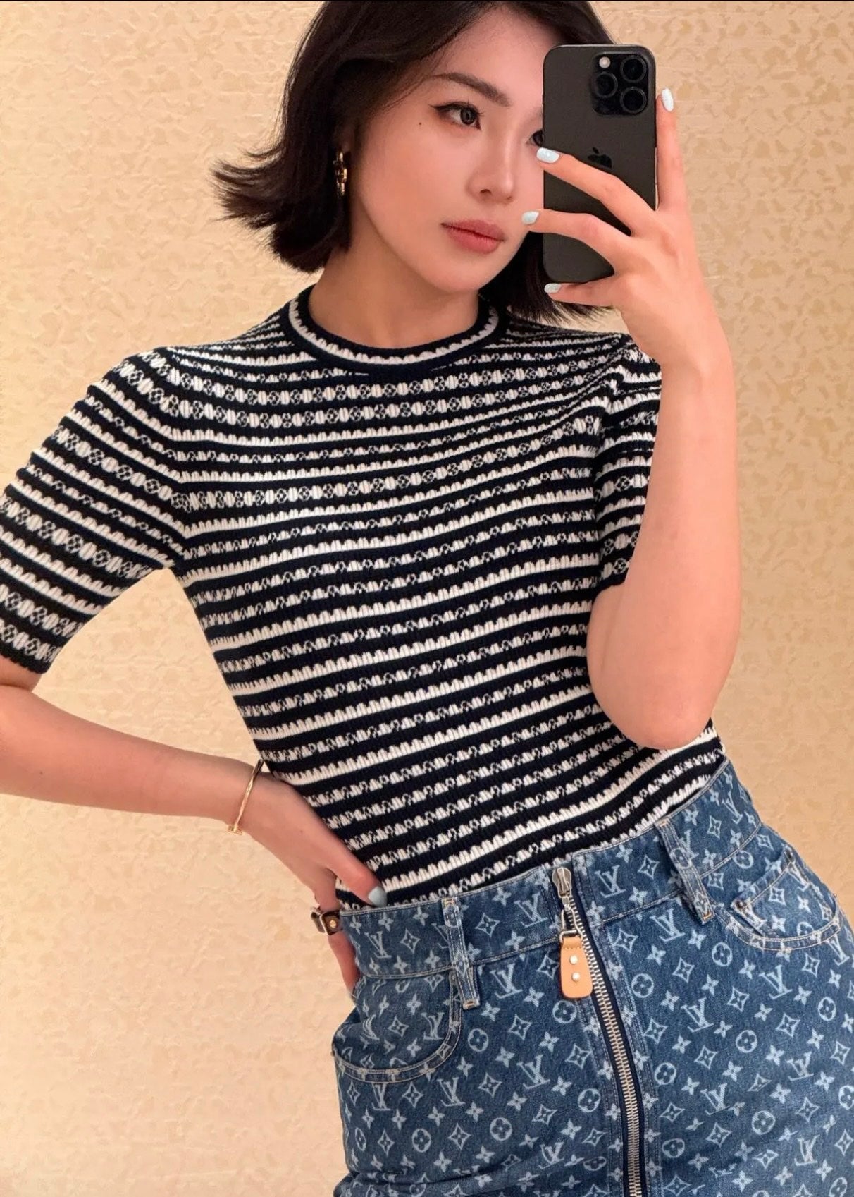 25ss jacquard knit shirt