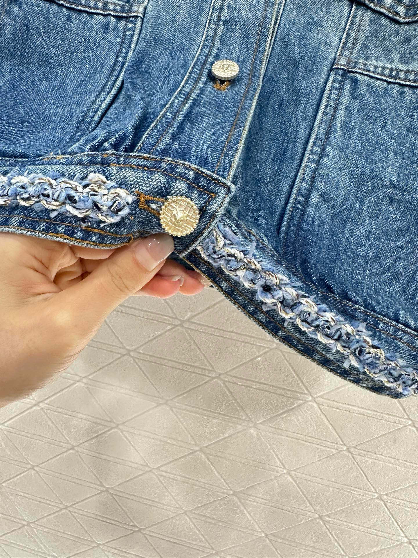 2025 new product Denim vest shorts set