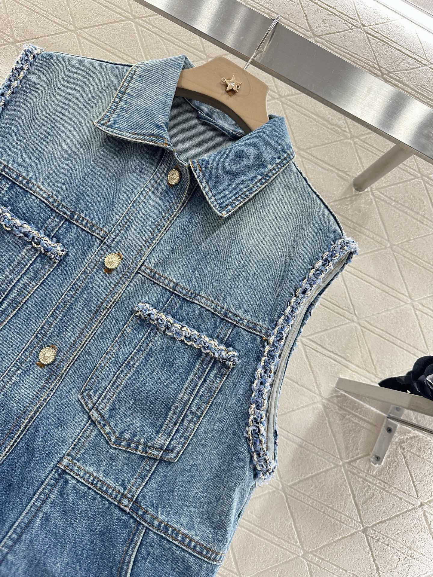 2025 new product Denim vest shorts set