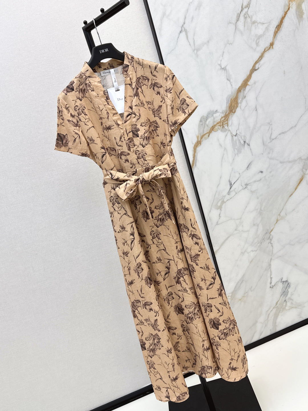 25ss linen print dress
