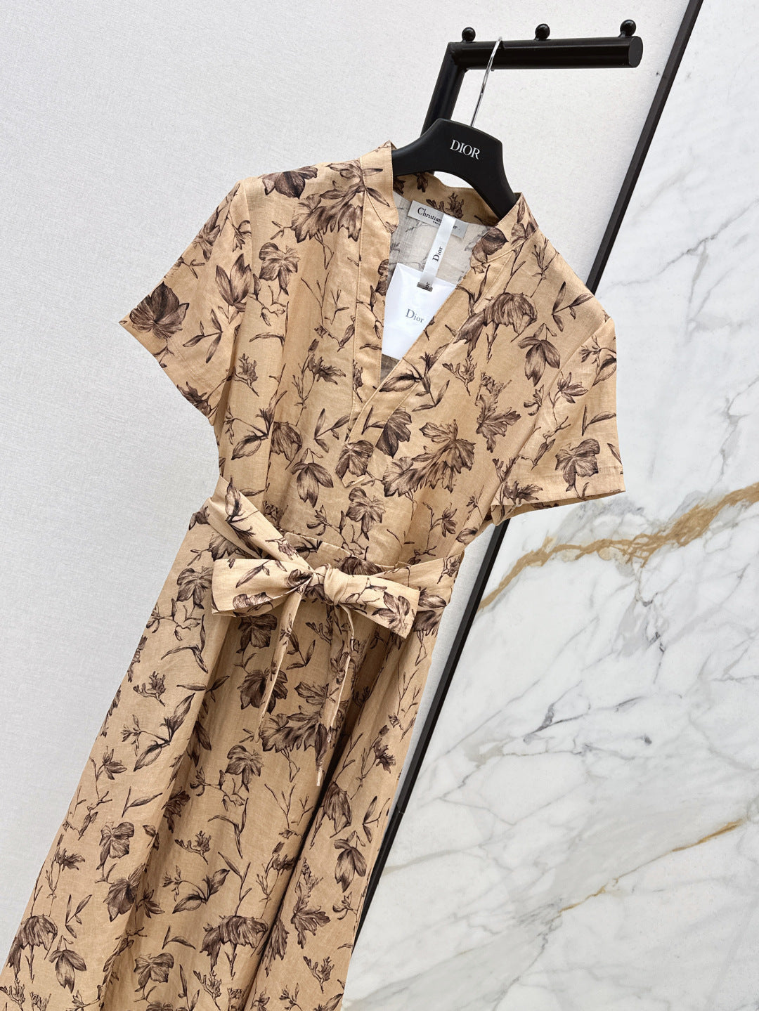 25ss linen print dress