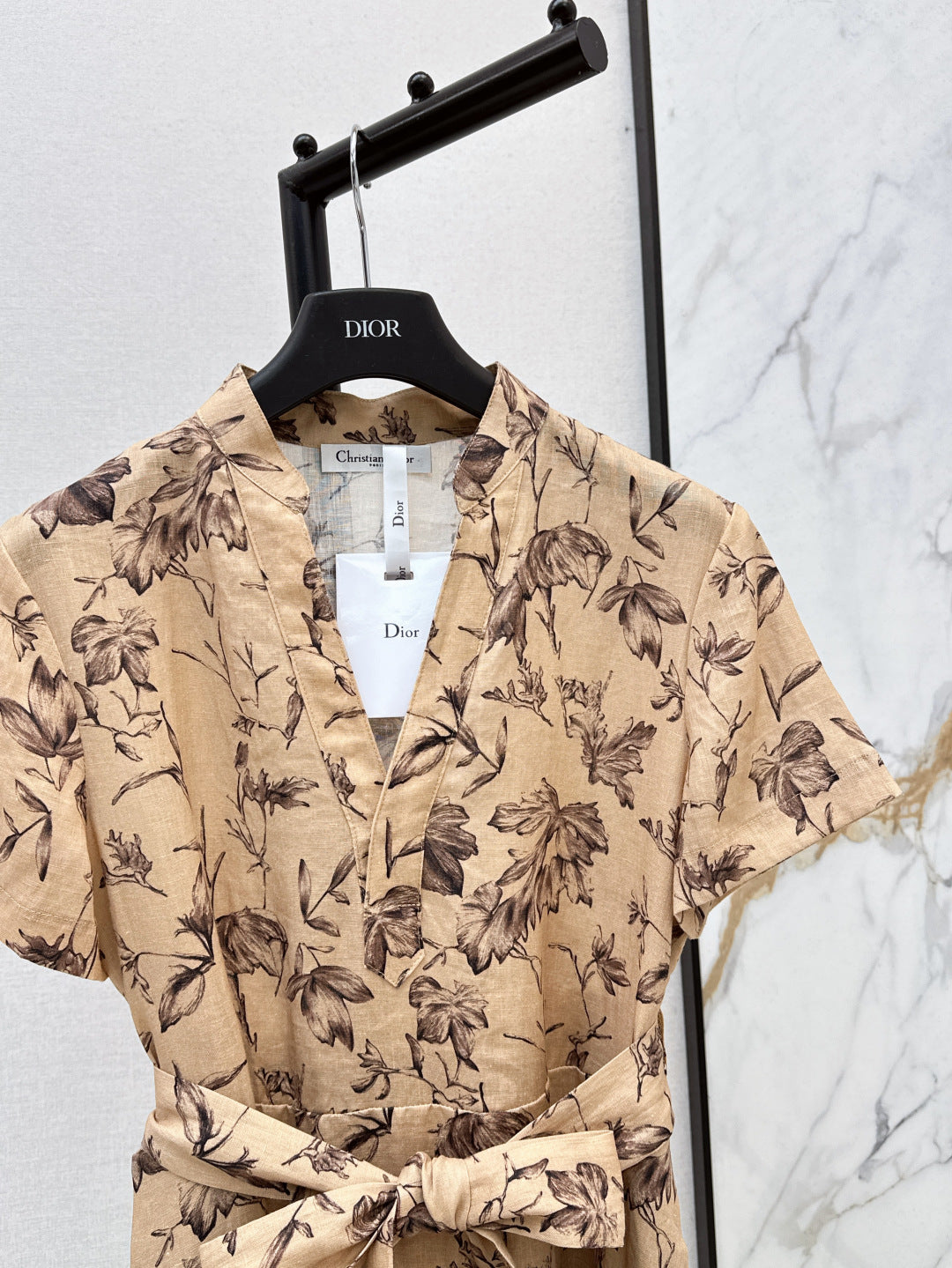 25ss linen print dress