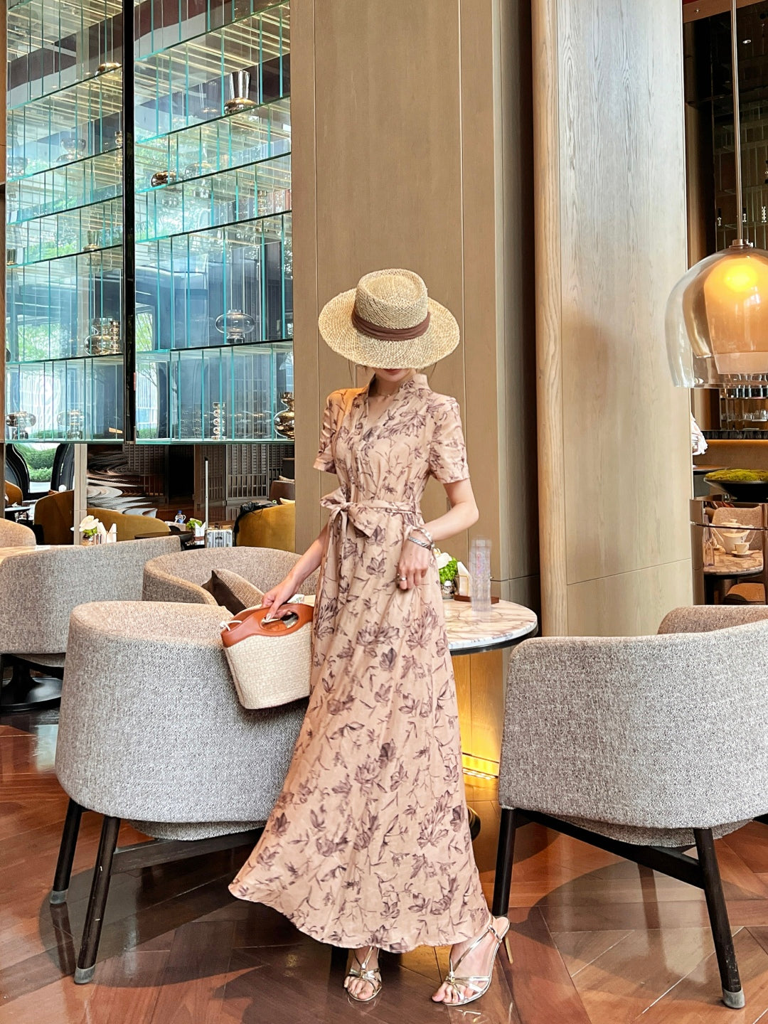 25ss linen print dress