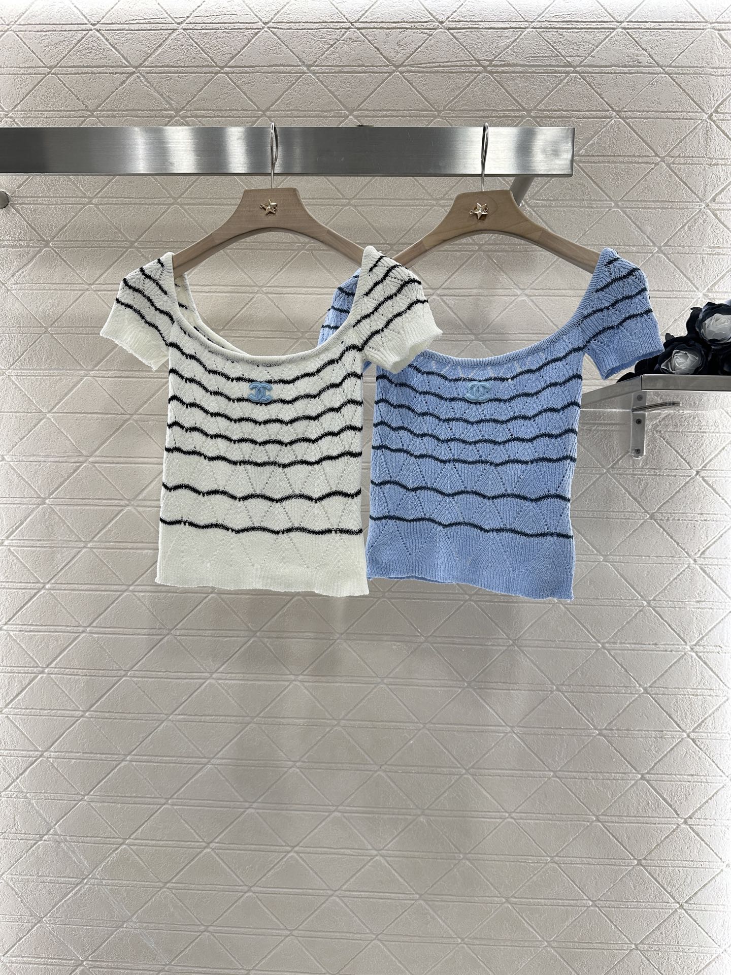 2025 new product Hollow knitted short sleeves