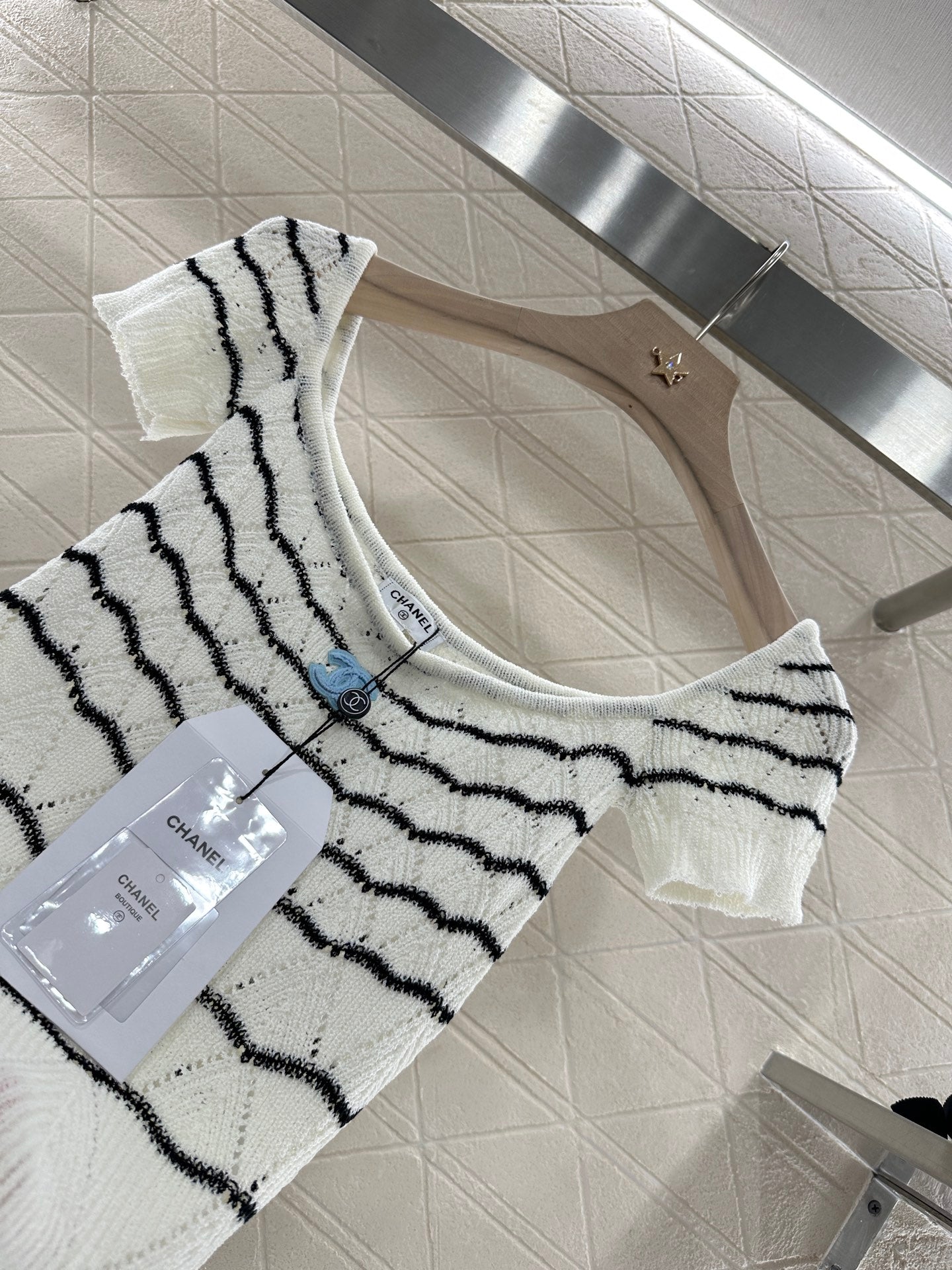 2025 new product Hollow knitted short sleeves