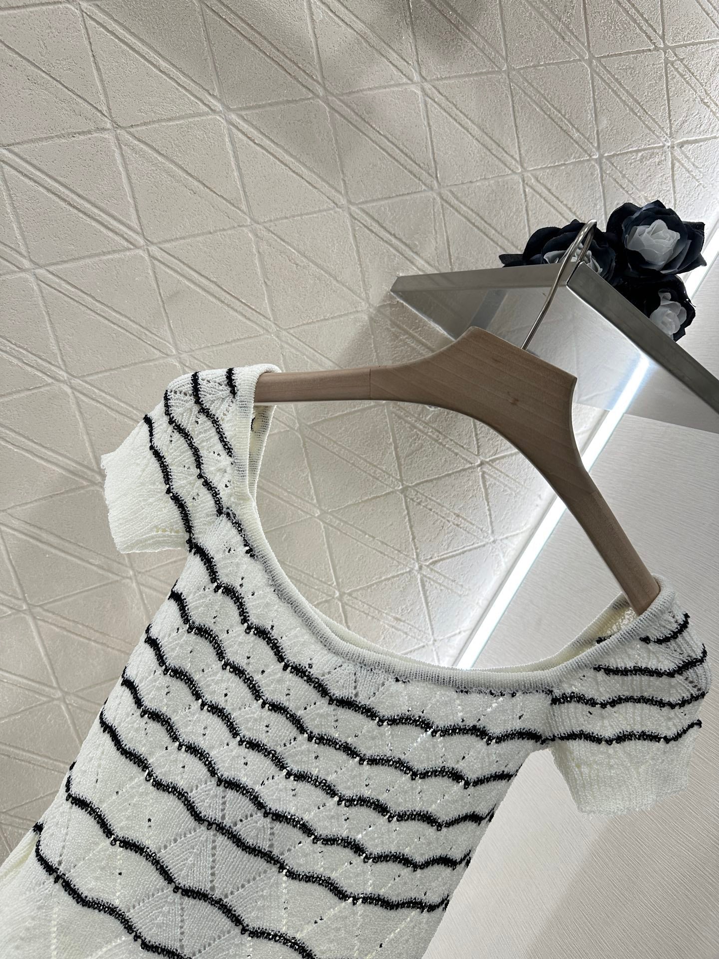 2025 new product Hollow knitted short sleeves