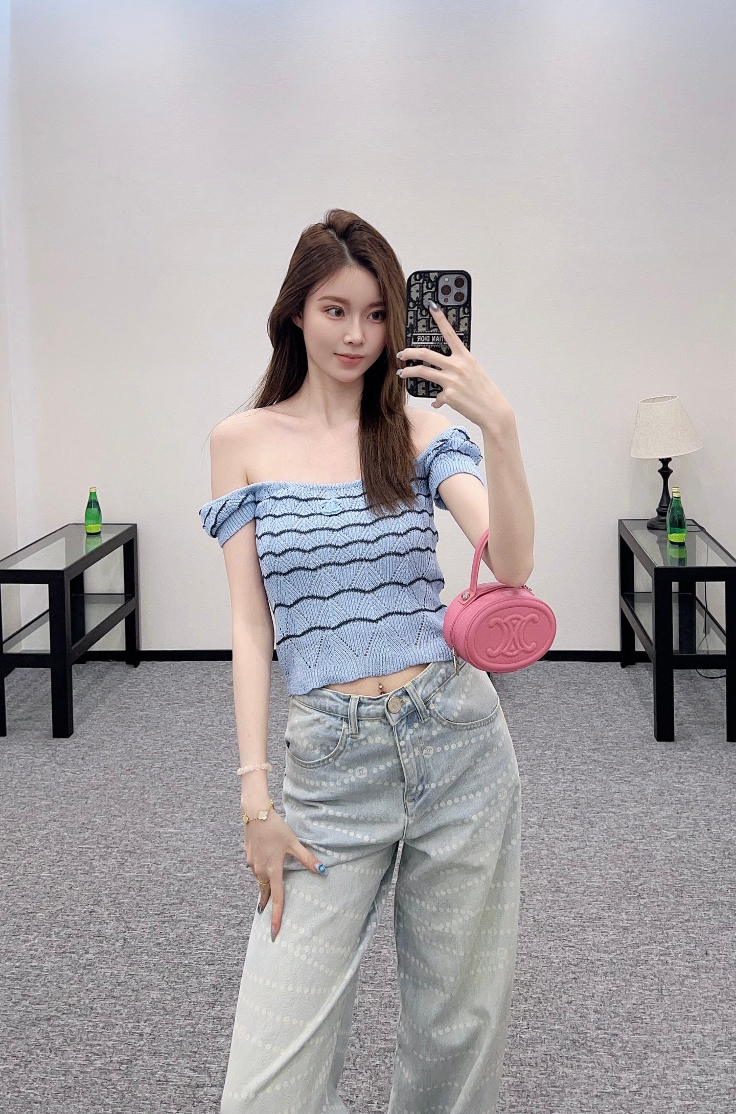 2025 new product Hollow knitted short sleeves