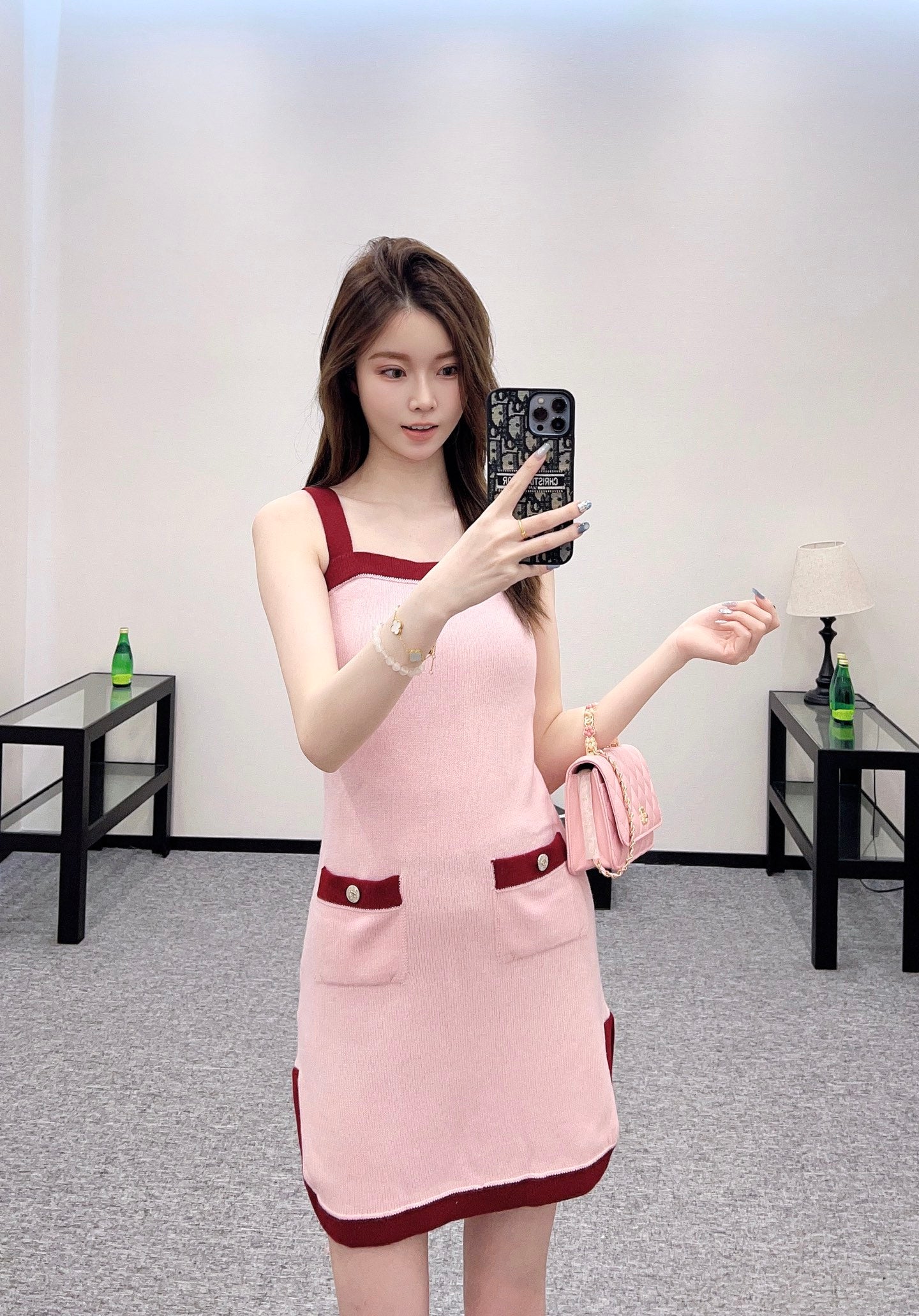 2025 new product Knitted suspender skirt