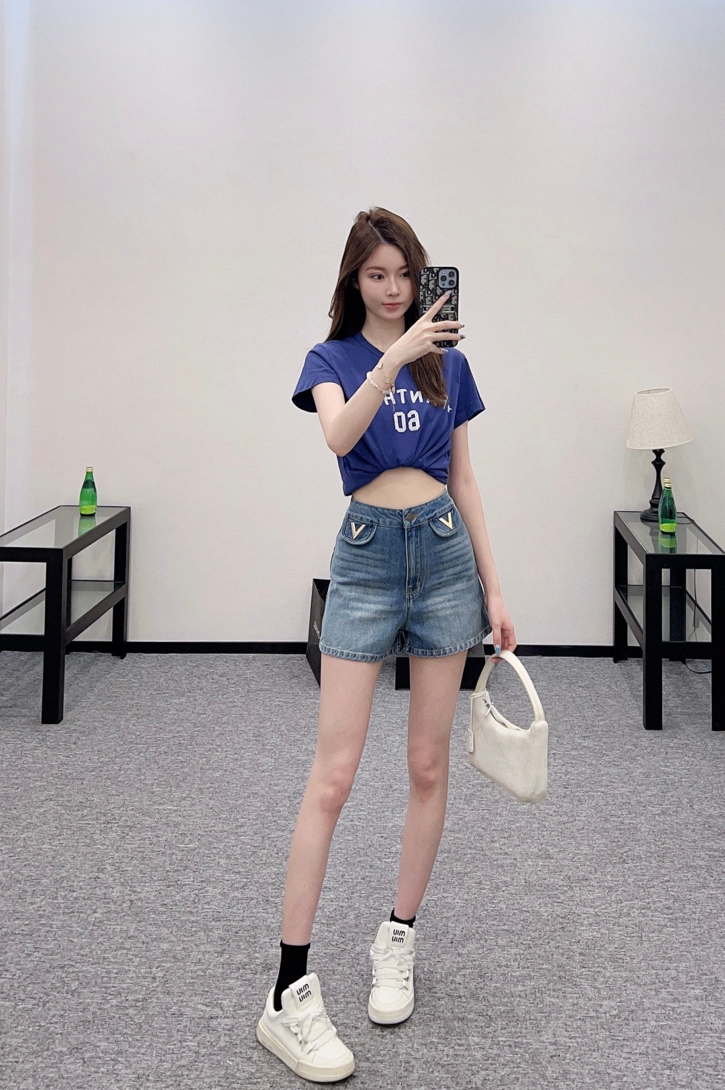 V 2025 new products Denim pocket shorts