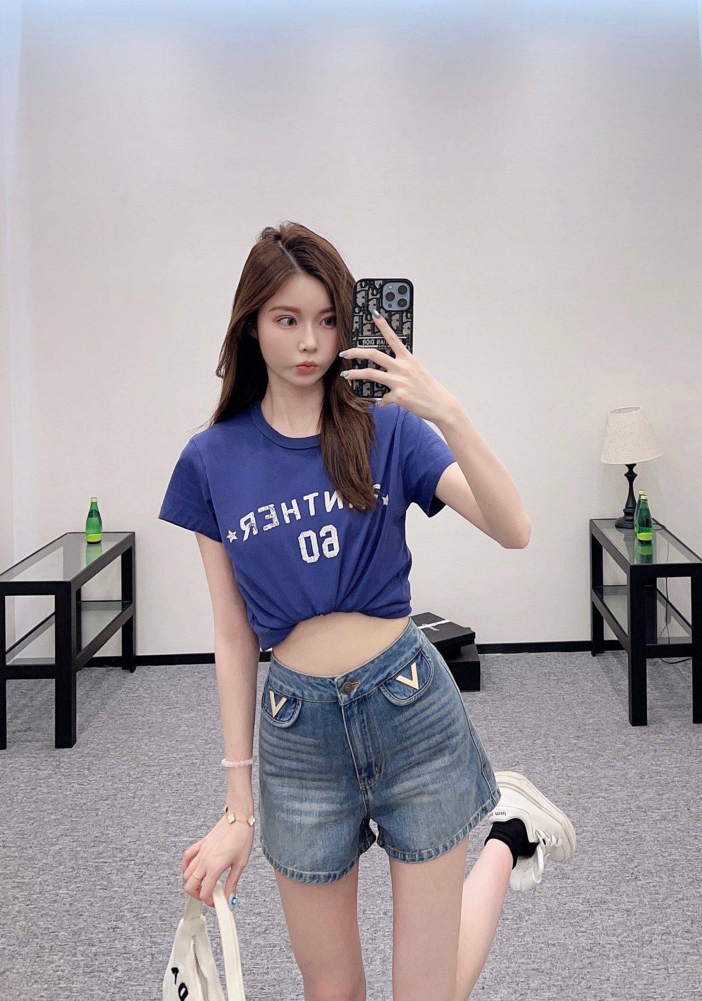 V 2025 new products Denim pocket shorts