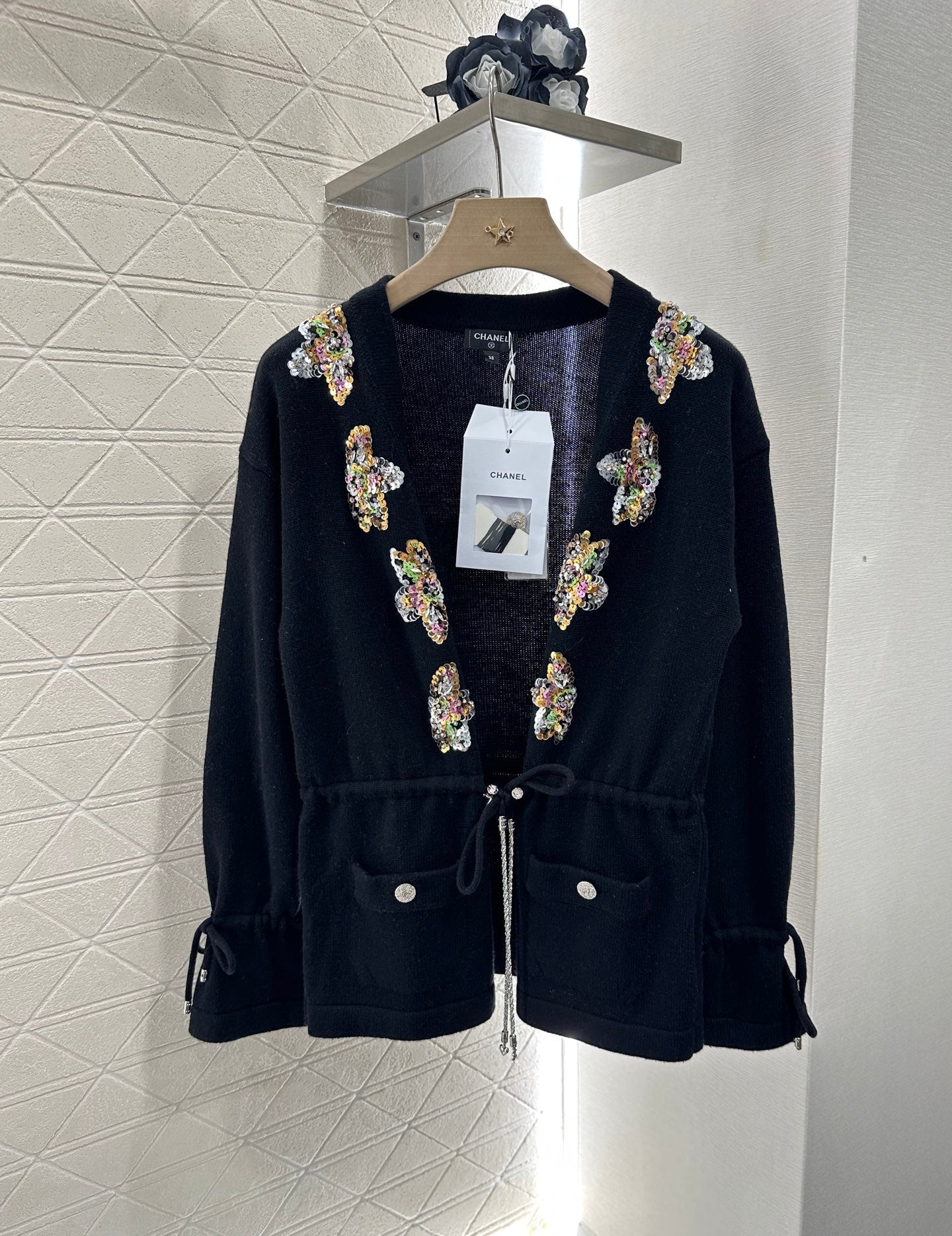 2025 new product Beaded knitted cardigan