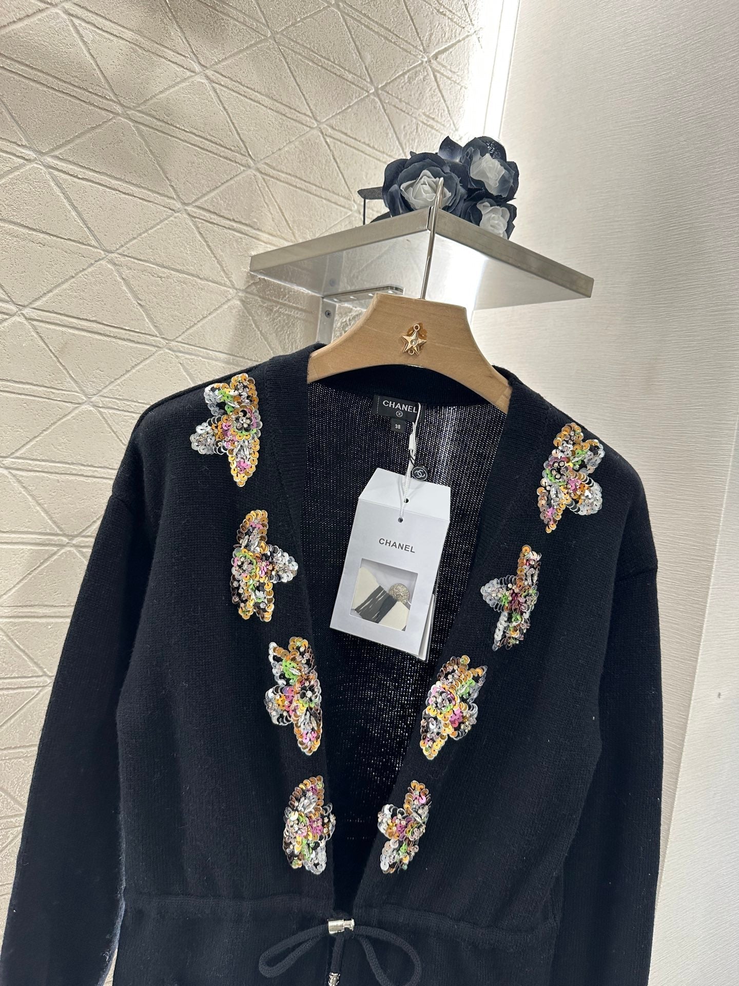 2025 new product Beaded knitted cardigan