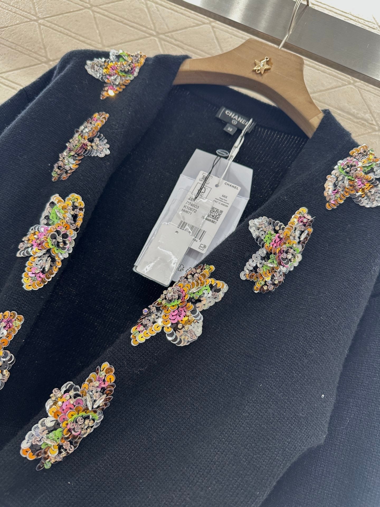 2025 new product Beaded knitted cardigan