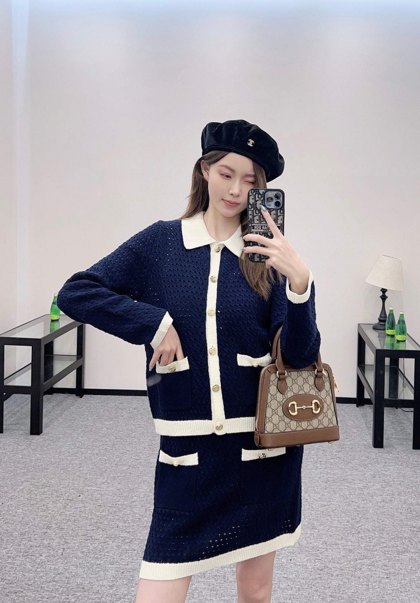 25 new product Hollow knitted cardigan