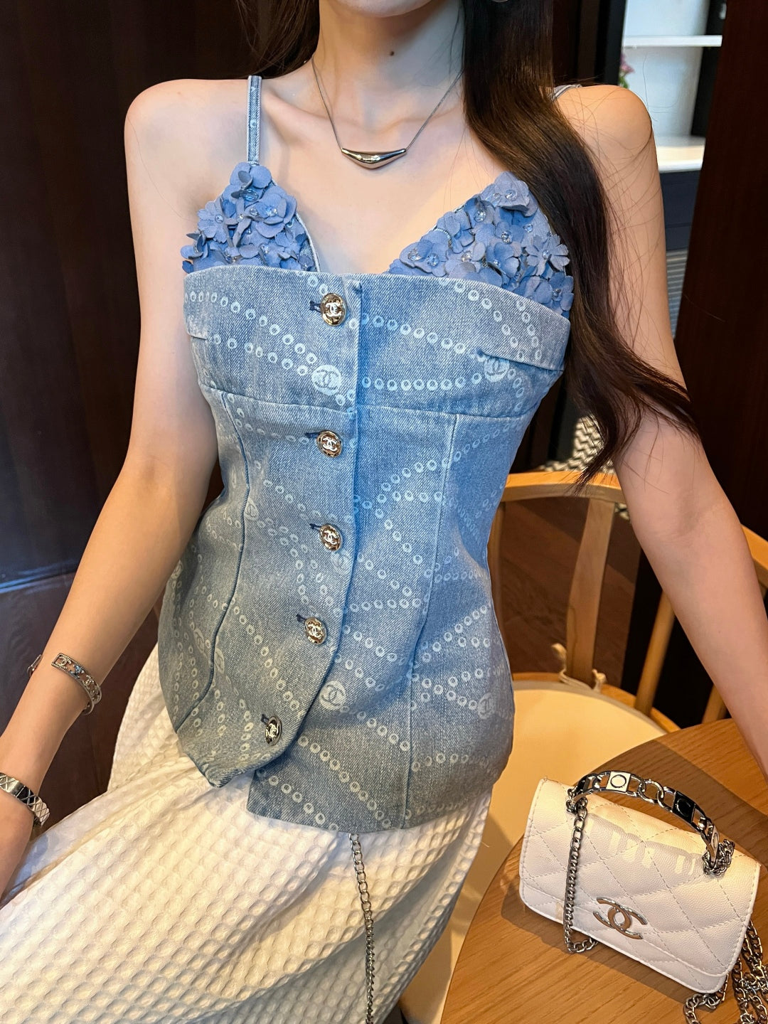 25ss denim camisole