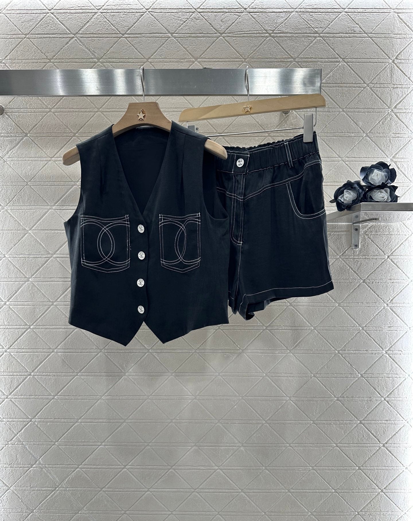 25 new product Double C vest shorts set