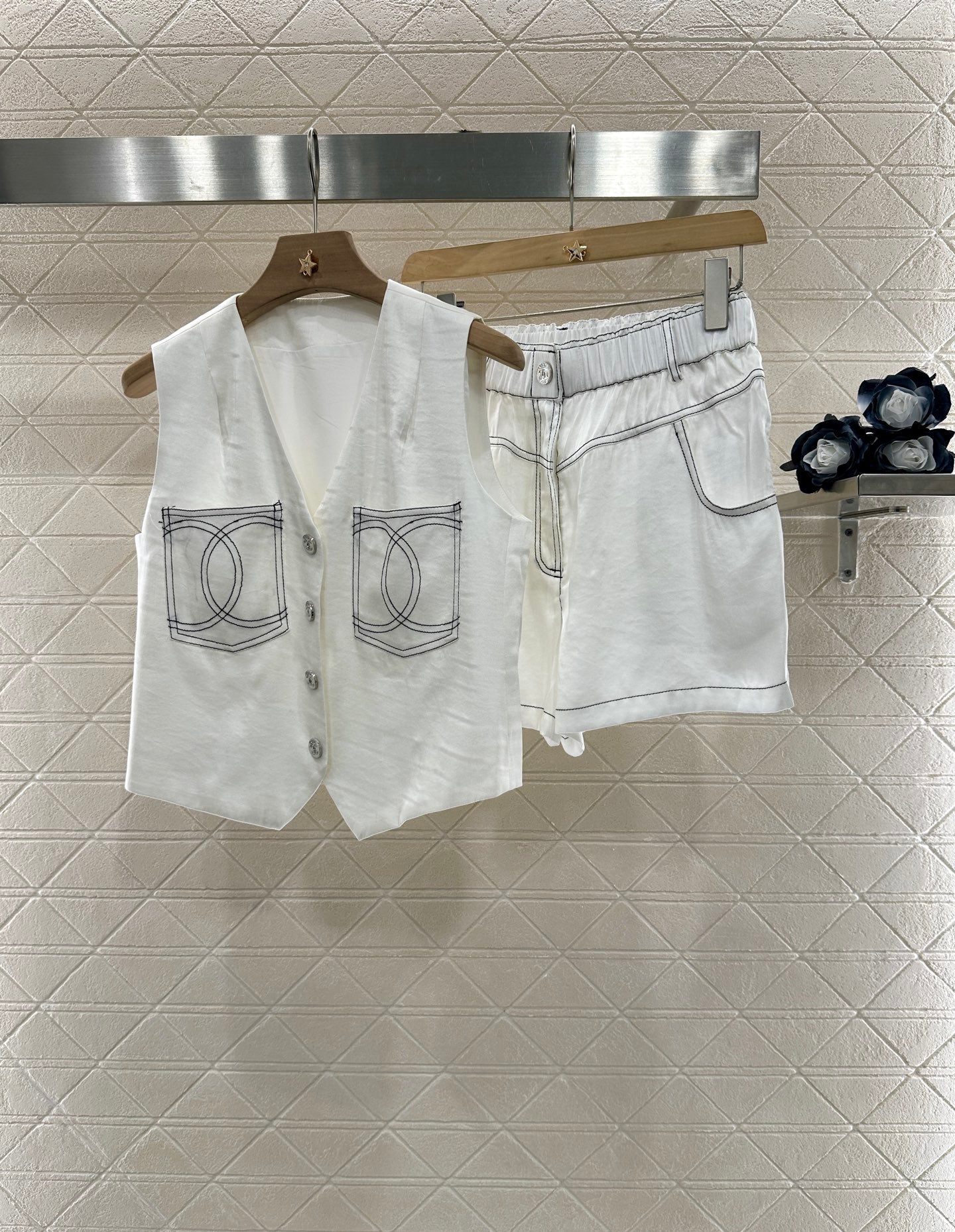 25 new product Double C vest shorts set