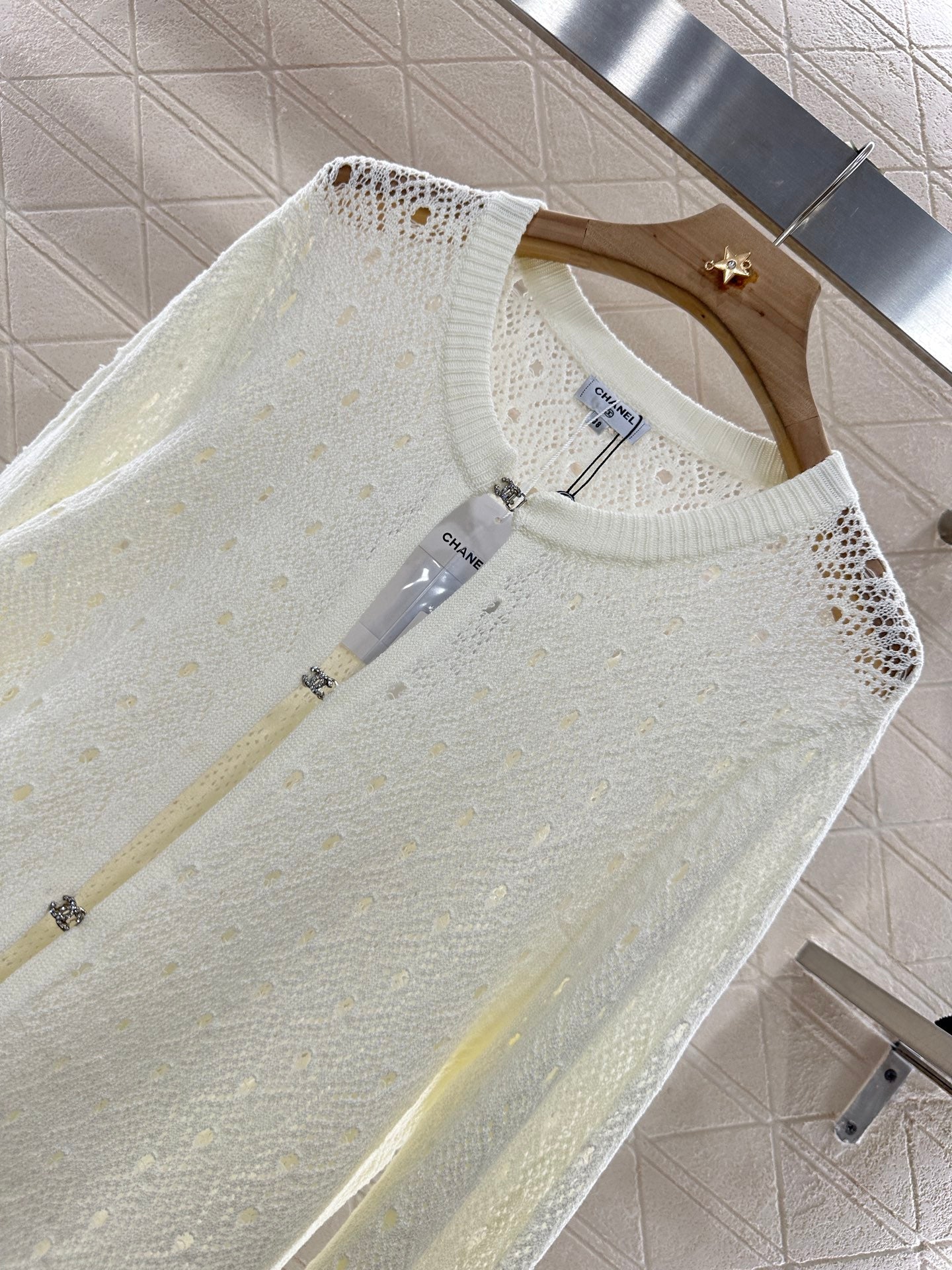 2025 new product Hollow rhinestone cardigan