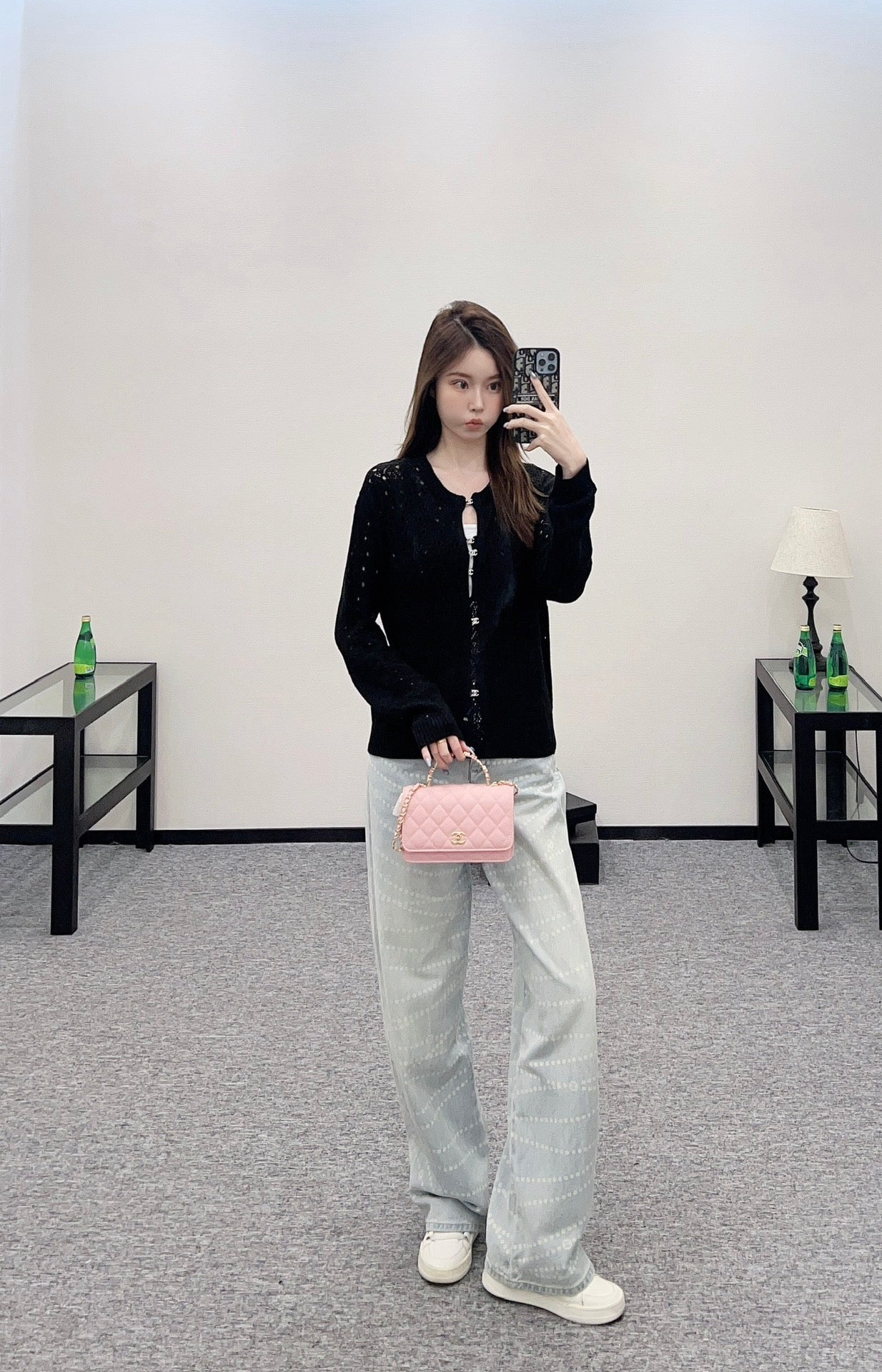 2025 new product Hollow rhinestone cardigan