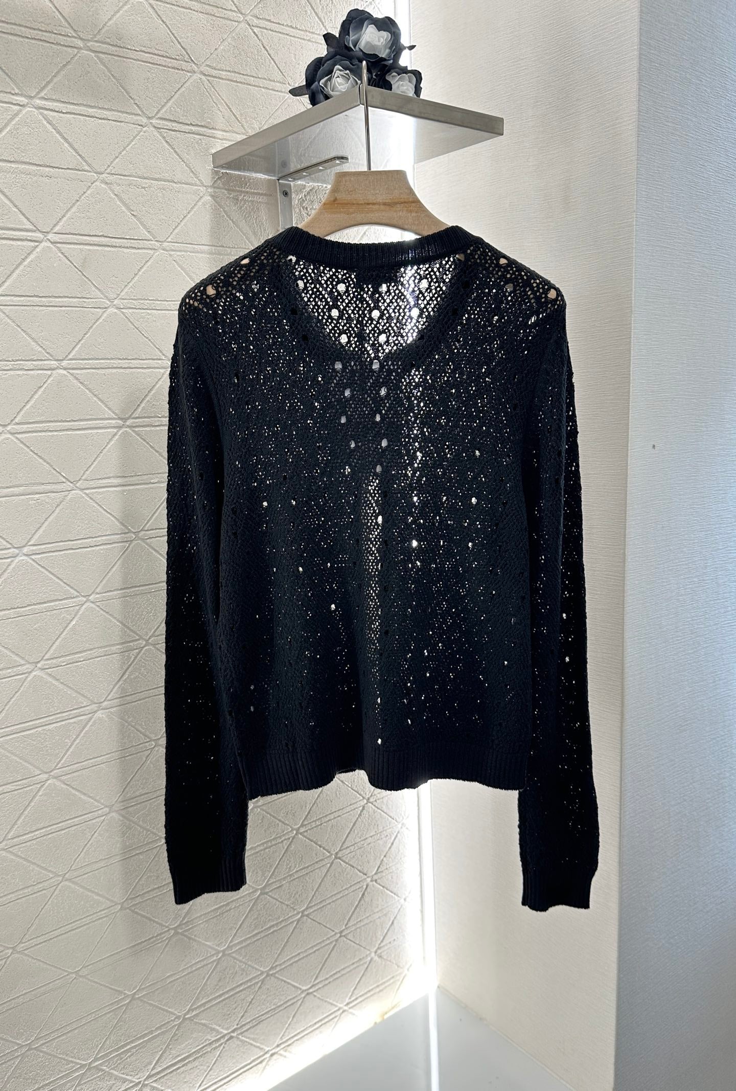 2025 new product Hollow rhinestone cardigan