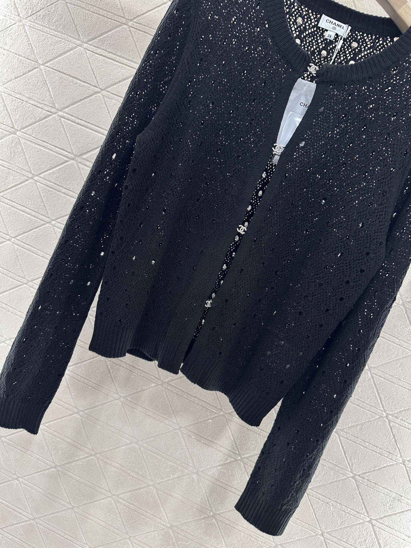 2025 new product Hollow rhinestone cardigan