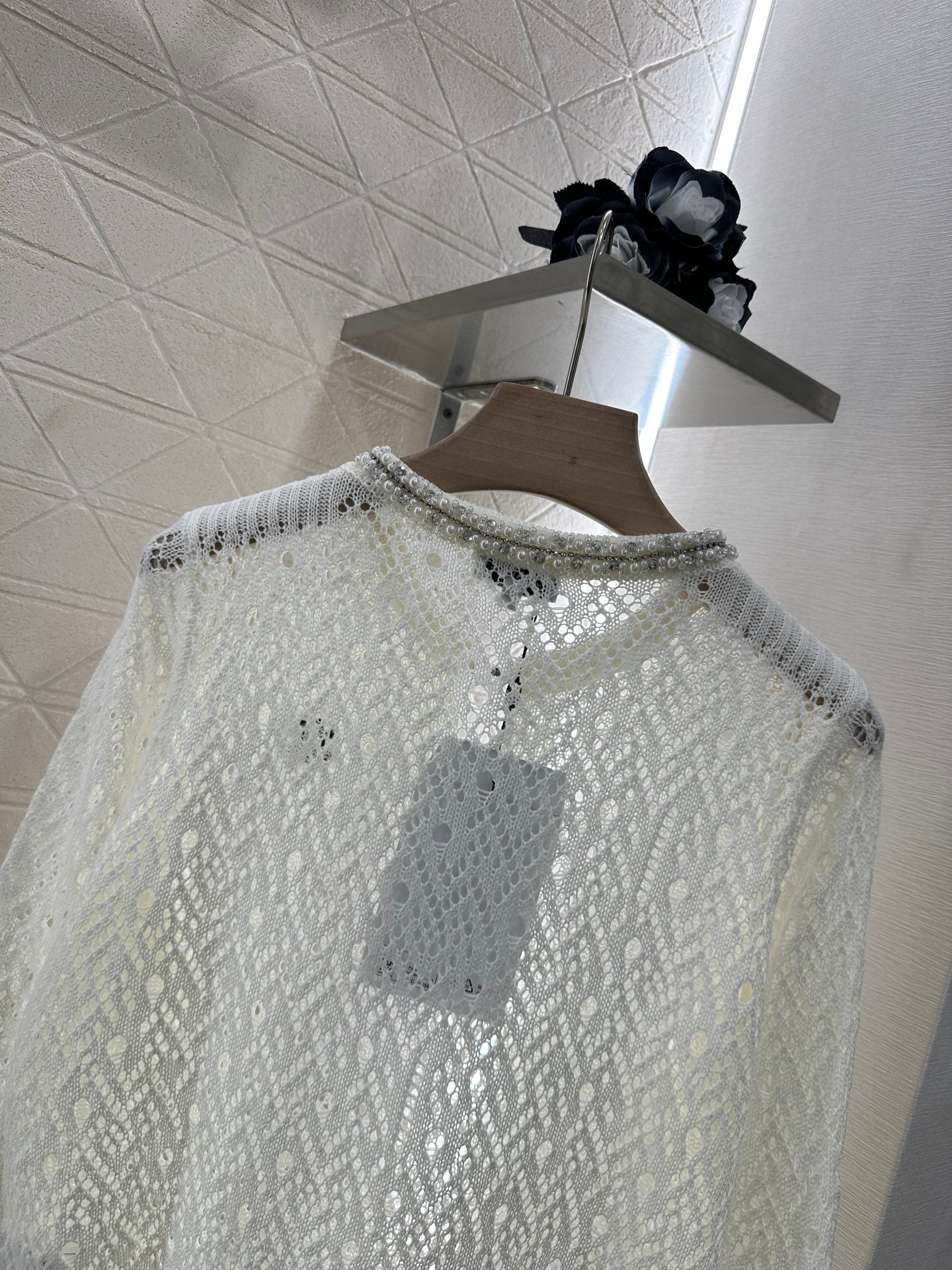 2025 new product Pearl hollow long sleeves