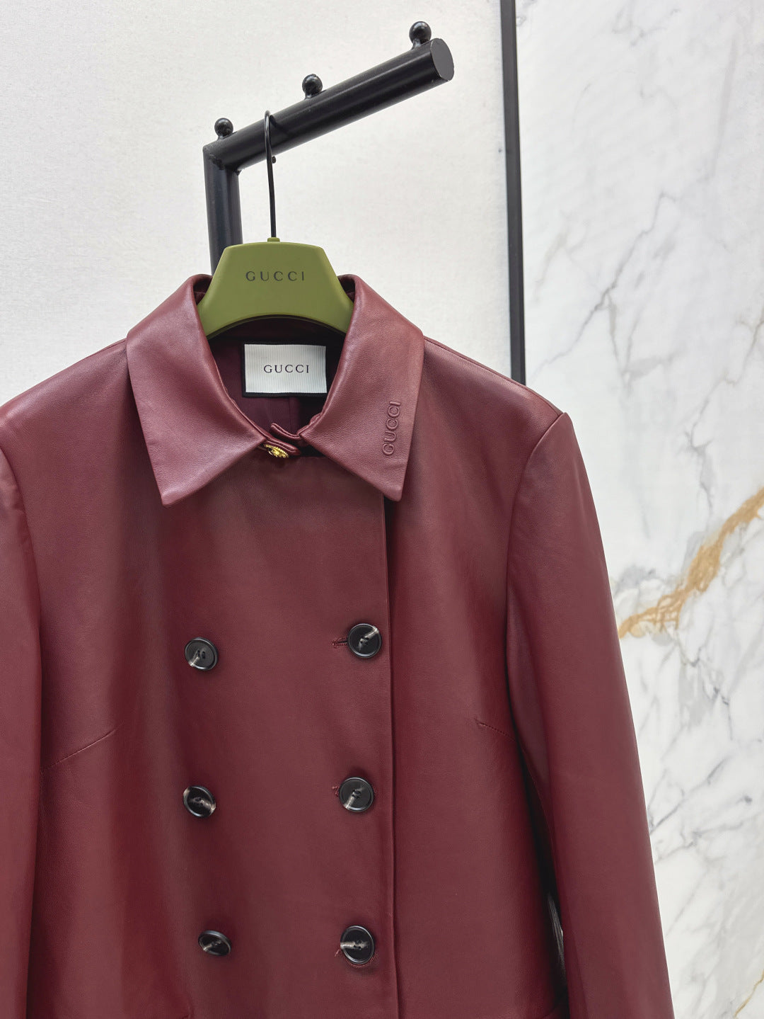 25fw leather trench coat