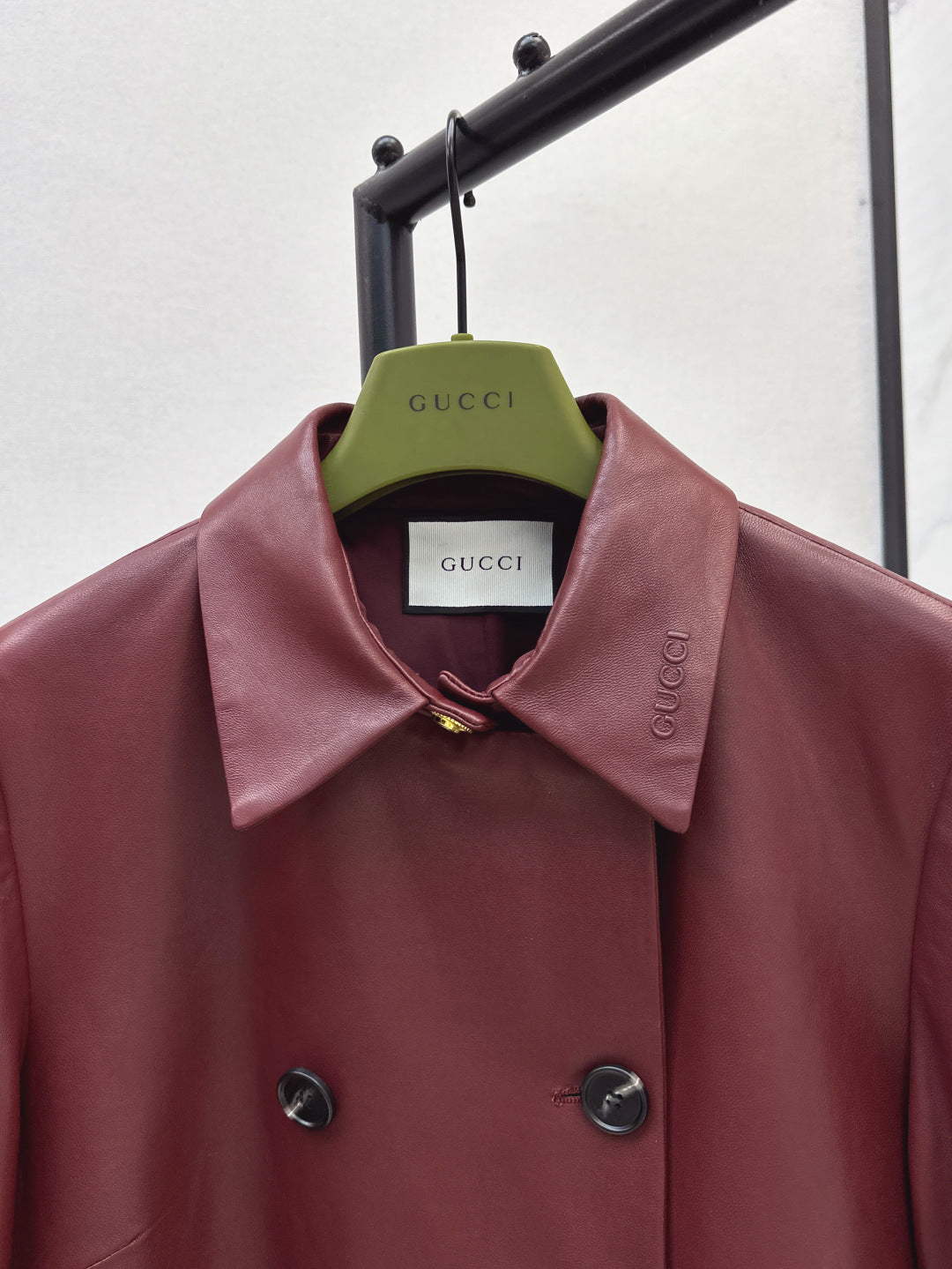 25fw leather trench coat
