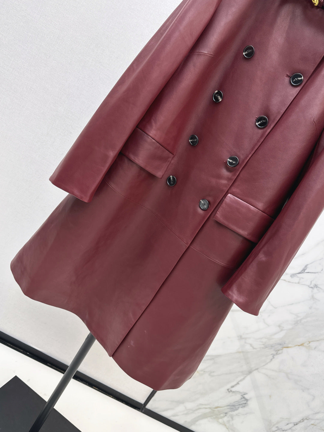25fw leather trench coat