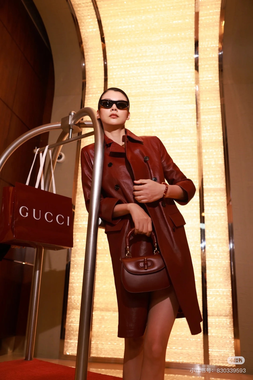 25fw leather trench coat