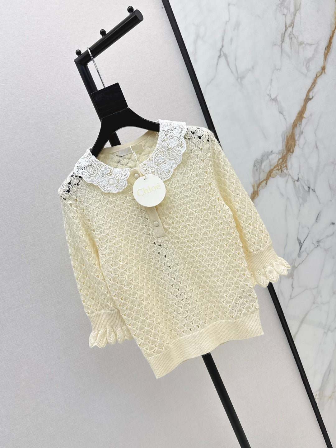 25fw lace knit shirt