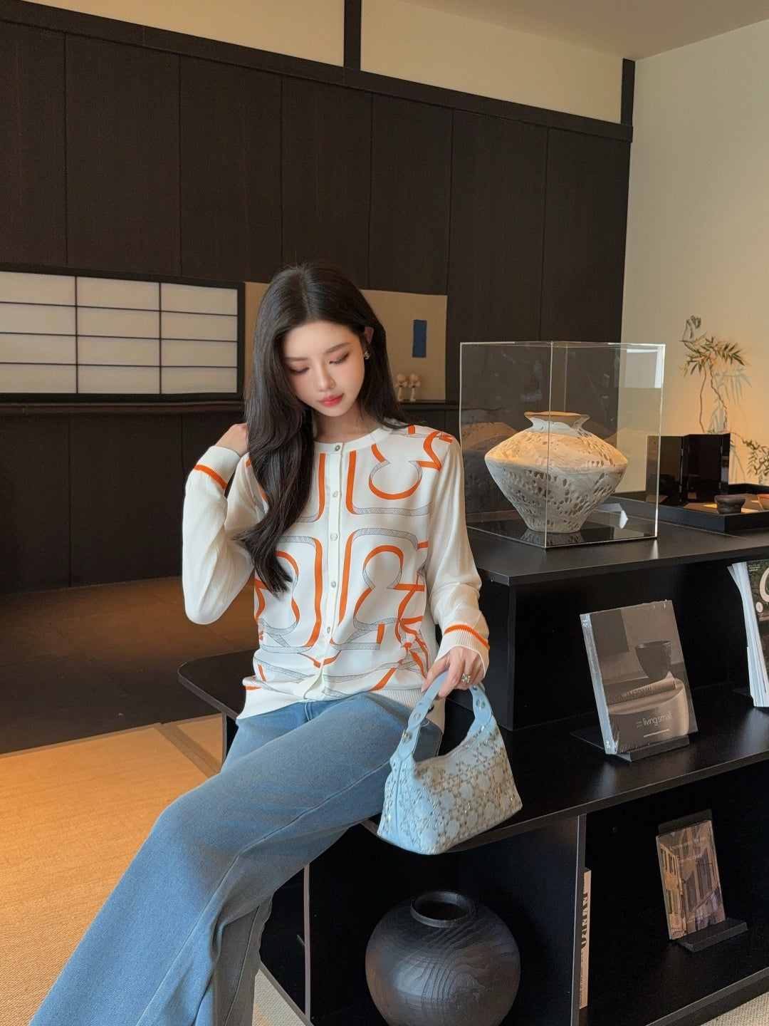 25ss printed cardigan
