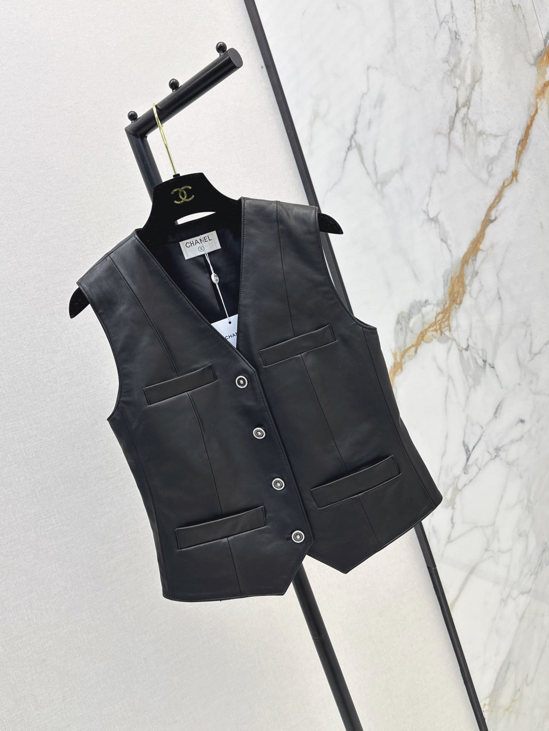 25fw leather vest