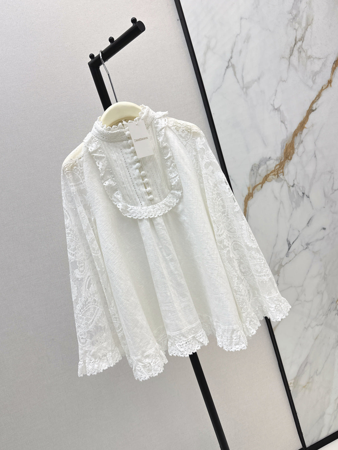 25ss lace lInen shirt