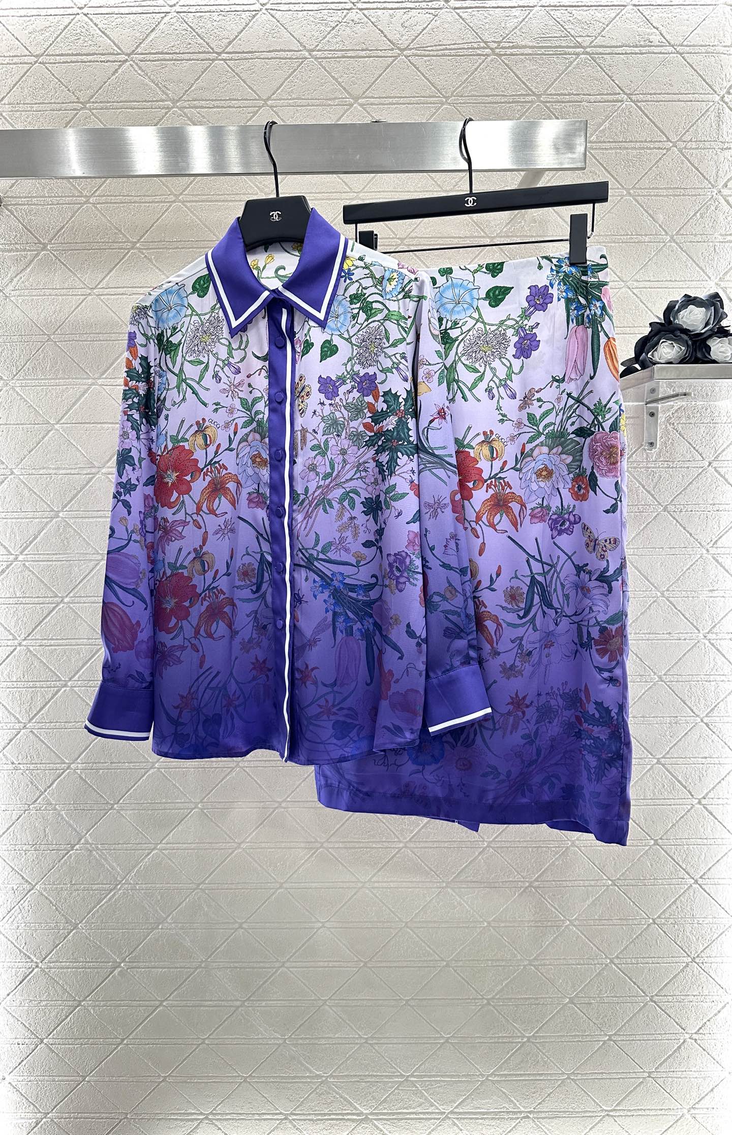 2025 New Work Long-sleeved shirt and skirt set