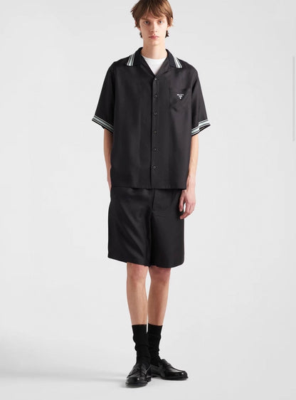 Silk suit top short sleeve shirt