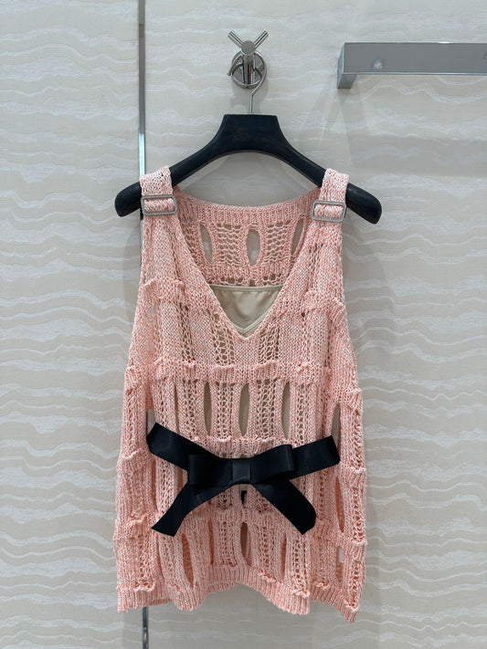25 Wispy Crochet Knit Tank Top (with Butterfly Belt)