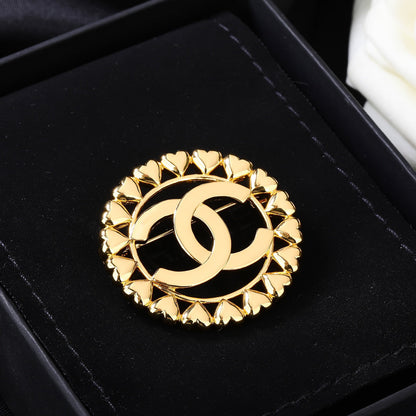 C Glossy Letters Brooch