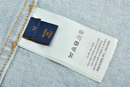 25ss Embroidered pocket half-sleeve denim shirt