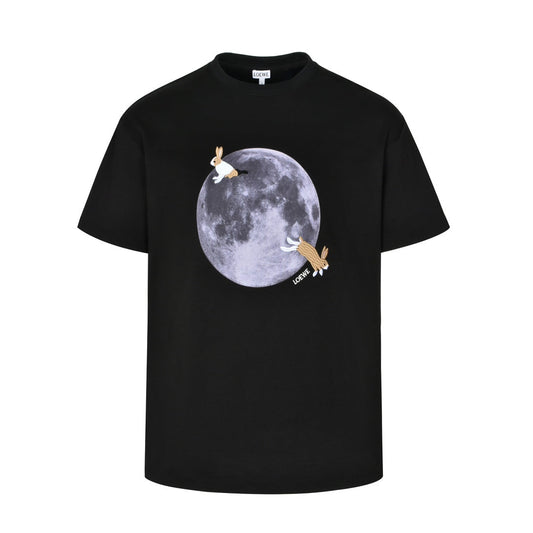 25ss Moon Embroidered Rabbit Short Sleeve