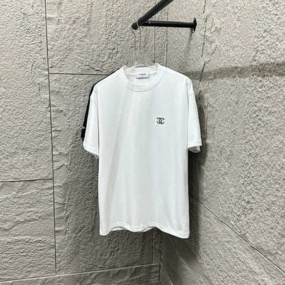 Bamboo letter embroidery T-shirt