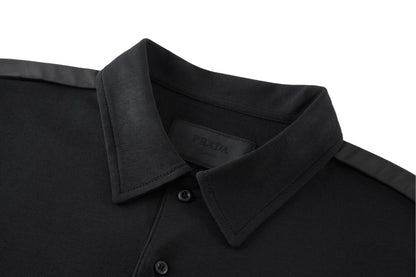 25 Nylon patchwork pocket polo shirt