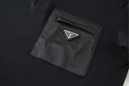 25 Nylon patchwork pocket polo shirt