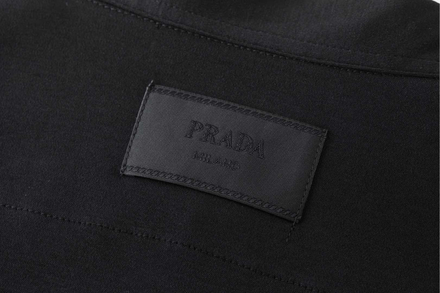 25 Nylon patchwork pocket polo shirt