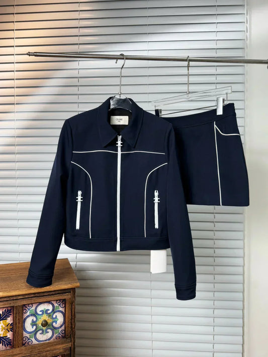 Lapel zipper suit