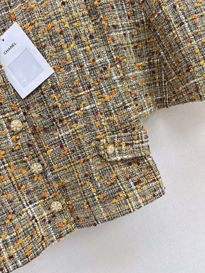 25ss Celebrity style tweed suit