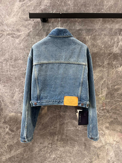 25ss Lapel short denim jacket
