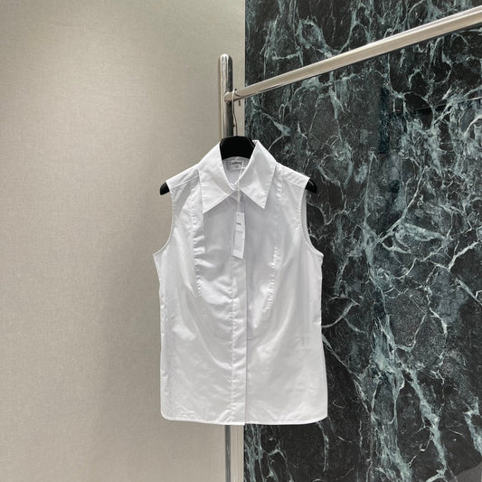 25ss Sleeveless lapel shirt